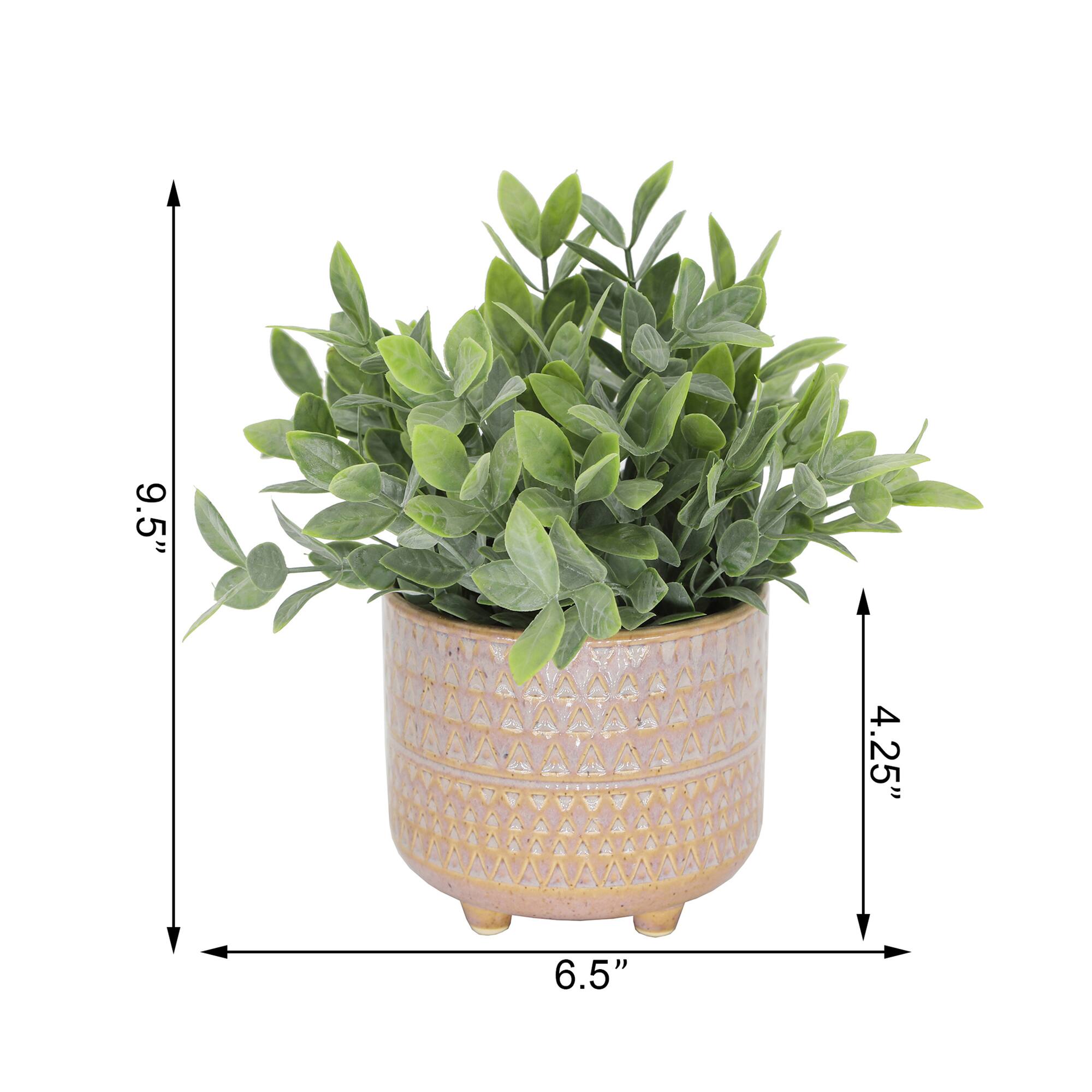 Flora Bunda® 9.5" Tea Leaf in Mauve Pharaoh Footed Pot
